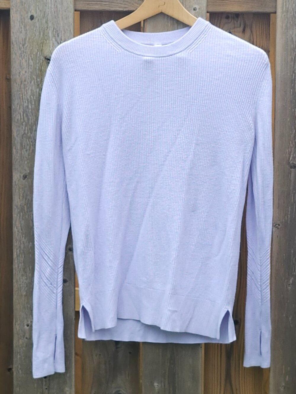 Lululemon Women Time to Restore Sweater 6 Sheer Lilac Vicose Cashmere Athleisure